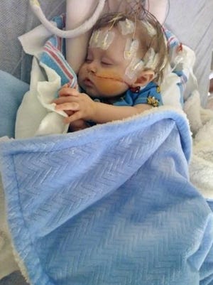 Jaxxon Wellman of Wooster, Ohio, has a rare heart defect and is in need of a heart transplant. [COURTESY PHOTO]