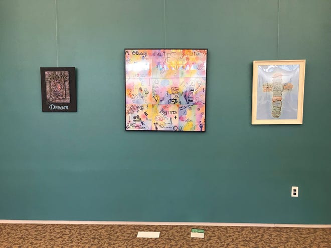 A selection of works from Creative Women of Color's “A Time Such as This” at the Martin de Porres Center.