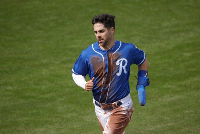 Spring training is basically halfway over now, and Kansas City infielder Whit Merrifield already feels like he’s had enough. [CHARLIE RIEDEL / The Associated Press]