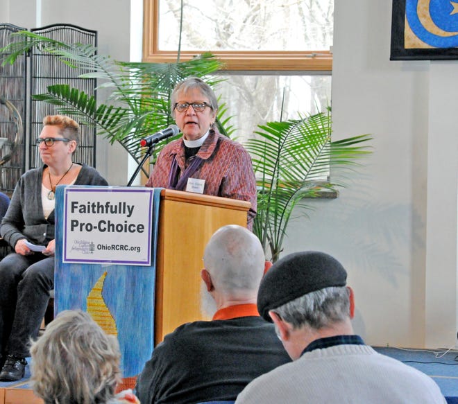 The Rev. Elaine Strawn of the Unitarian Universalist Fellowship of Wayne County was a featured speaker at a pro-choice rally Thursday in Wooster.