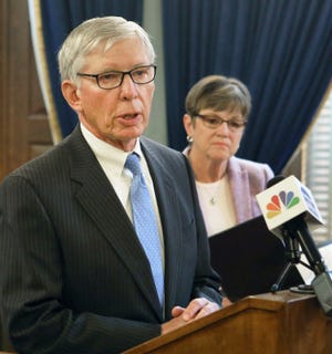 Former Kansas Senate President Dave Kerr, of Hutchinson, speaks Thursday during a news conference on Medicaid expansion with Gov. Laura Kelly. [Thad Allton/The Capital-Journal]