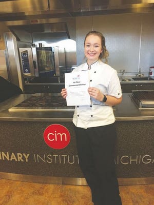 Cheboygan Area High School Senior Brenna Hart recently took first place in the regional baking competition held in Muskegon and is on to the state competition next month.