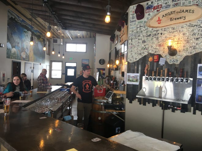Great beer made on site is on tap at Angry James Brewery in Silverthorne, Colorado. [Steve Stephens]
