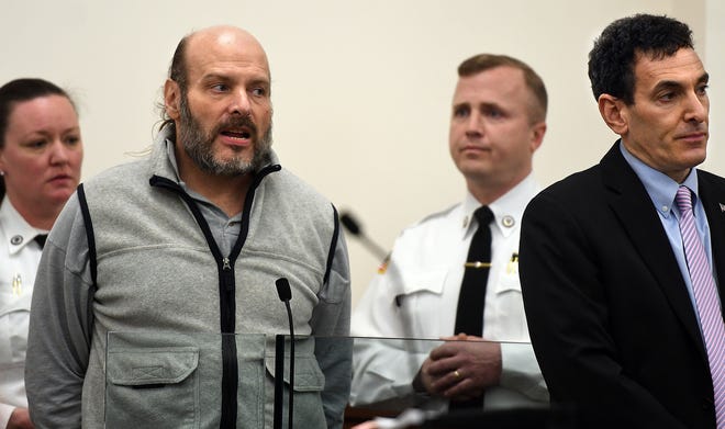 Thomas C. Garon Jr., arrested in connection with the death of a man whose body was found in a Worcester basement, was arraigned in Central District Court Wednesday afternoon. At right is his attorney Blake Rubin.

[T&G Staff/Allan Jung]