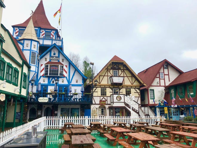 Bavarian-style buildings including The Heidelberg German Restaurant and Music Hall (left) overlook Main Street Square in the center of Helen, Ga.



Photo by Cheryl Blackerby