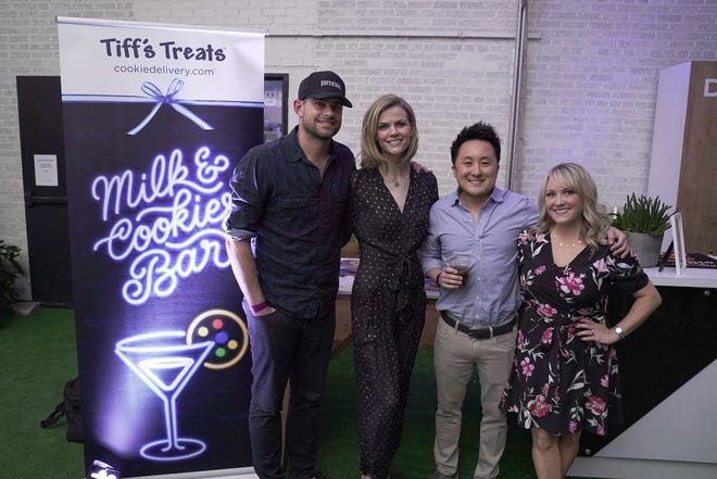 Andy Roddick (left), Brooklyn Decker and Tiff's Treats co-founders Leon and Tiffany Chen attend Dell and Tiff's Treats South-by-Southwest party on Saturday, March 9, 2019. (Courtesy of Tiff's Treats)