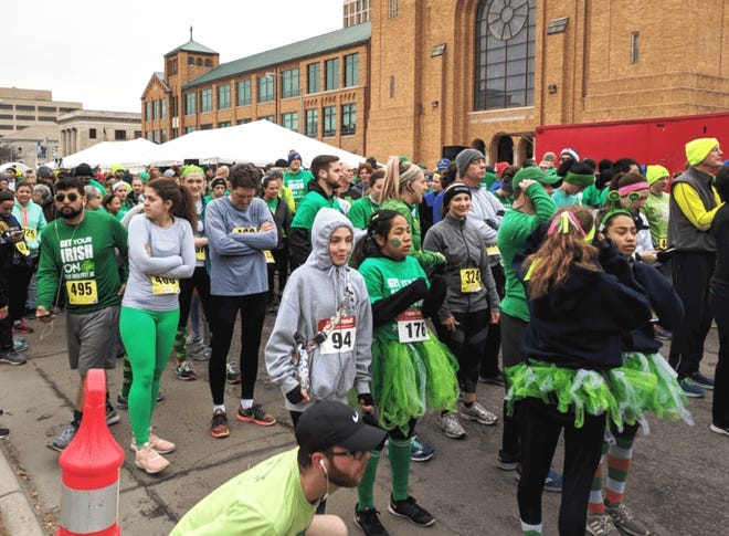 Participants line up for a 5K run during an Irish Fest, which is sponsored by Mater Dei-Assumption Catholic Church, 204 S.W. 8th. This year's event begins at 8 a.m. Saturday. [Submitted]