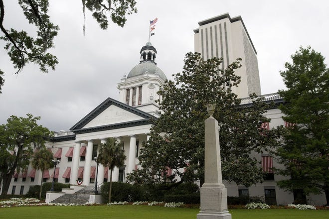 The historic and current Florida capitol buildings in Tallahassee.
