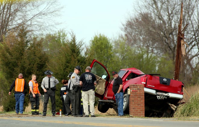 North Carolina Highway Patrol investigate the scene of a fatal wreck on S. Post Road on Wednesday. [Brittany Randolph/The Star]