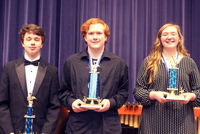Shenandoah's Corey Feldner, West Muskingum's Austin McClearly and John Glenn's Graci Kelley were the top three placers in the instrumental division.