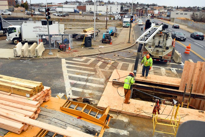Underground utility work begins in January at Gold and Madison Streets in preparation for Polar Park construction. [T&G File Photo/Allan Jung]