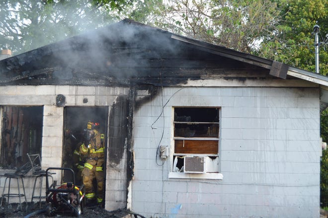 Ocala firefighters extinguished a structure fire in the 1900 block of Southwest First Street Thursday morning. [OFR]