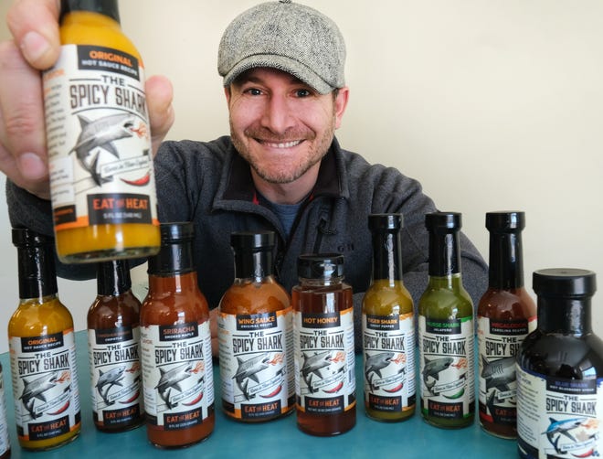 Gabe DiSaverio of Portsmouth, is the owner and founder of The Spicy Shark, which features a line of craft hot sauces and condiments, and a commitment to help save sharks from being killed for their fins.

[Rich Beauchesne/Seacoastsonline]