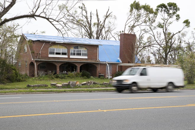 Homes, businesses and forests are still damaged months after Hurricane Michael swept through Youngstown, Florida on Saturday, March 16, 2019. Some residents are disappointed in the county's response in the town north of Panama City. [JOSHUA BOUCHER/THE NEWS HERALD]