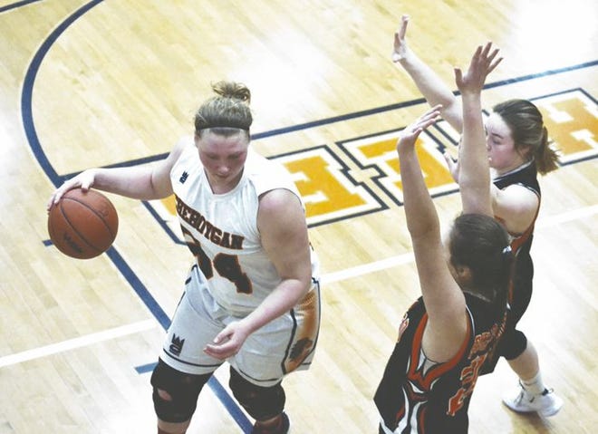 Cheboygan sophomore center Isabelle Buhr (left) secured a spot on the All-Straits Area Conference Girls Basketball Second Team.