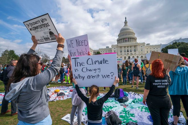 Students at the International Youth Climate Strike in Washington, D.C.