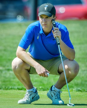 Washburn Rural junior Hayden Beck placed eighth at the Class 6A state meet with a 75 in 2018. The Junior Blues finished third as a team last year. [File photograph/The Capital-Journal]