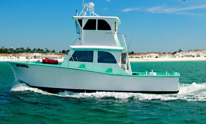 The 48-foot Miss Aegina sport-fishing yacht is one of the charter fishing experiences offered on GetMyBoat.com. Rates start at $200 an hour. [CONTRIBUTED PHOTO]