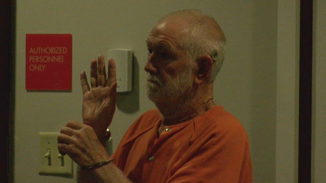 Phillip Brock appears in Brunswick County District Court Thursday. [PHOTO COURTESY KYLIE JONES/WWAY-TV3]