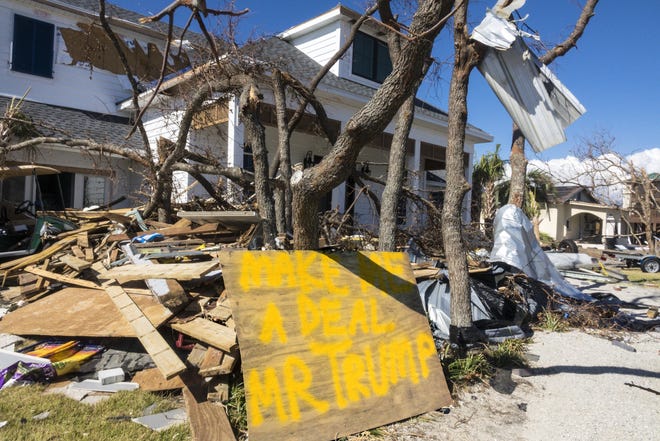 A house in Mexico Beach is seen on Oct. 16 after Hurricane Michael hit north Florida. [Lannis Waters/palmbeachpost.com.com]