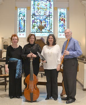 From left: Carolina Pro Musica members Karen Hite Jacob, Holly Maurer, Rebecca Miller Saunders and Edward Ferrell.