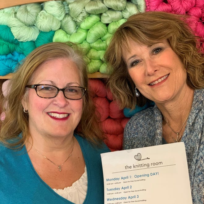 Francie's Boutique owner Leslie Voss, at right, will host a 10th Anniversary celebration for the store. It will include the grand opening of The Knitting Room, which is located inside Francie's and is run by Topsfield resident Tracy Stenveson, pictured here with Voss. [Courtesy Photo]