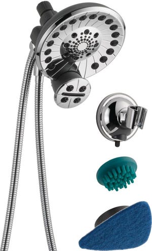 The Peerless Sidekick shower system is a multipurpose shower head and shower wand duo that simplifies daily bathing needs. [PEERLESS PRODUCTS]