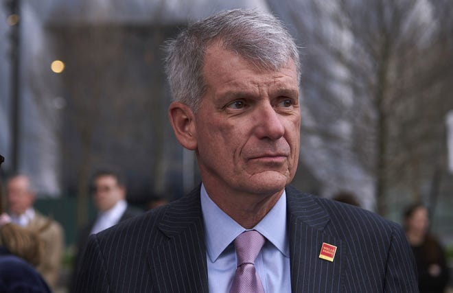 Wells Fargo’s CEO Tim Sloan stepped down Thursday after a rocky tenure. [Bloomberg / John Taggart]