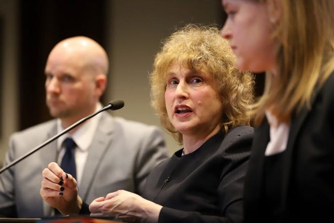 Transportation Secretary Stephanie Pollack urged passage of the Baker administration's road safety bill Thursday, telling lawmakers the state needs to "move with urgency toward zero deaths" from highway incidents. [SHNS Photo/Sam Doran]