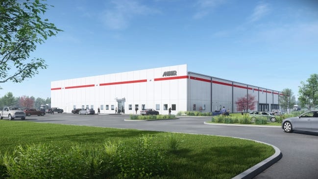 This is an artit's rendering of the future Anixter warehouse on S Pole Road. [CLAYCO]