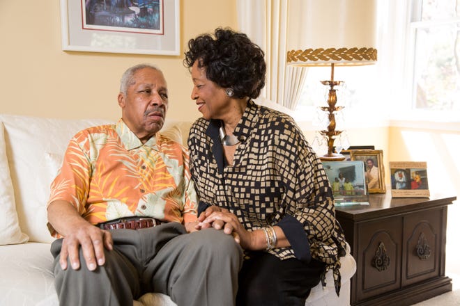 Gloria Brown is the primary caregiver for her husband, Arthur, who was diagnosed with Alzheimer's disease four years ago. (Emma Marie Chiang for Kaiser Health News)