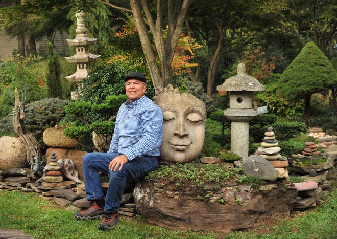 Reisterstown resident David Boteach has been cultivating his Japanese-style garden, which wraps around the front and back of his home, for more than 35 years. [Amy Davis/Baltimore Sun/TNS]