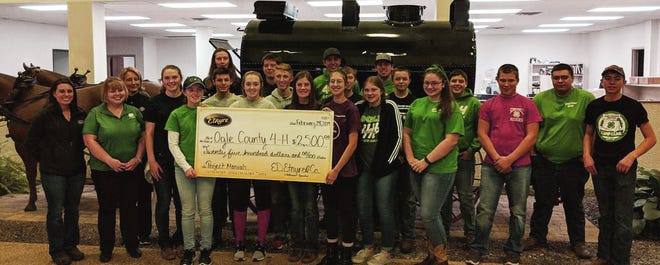 E.D. Etnyre & Co. recently made a donation of $2,500 to the Ogle County 4-H. [PHOTO PROVIDED]