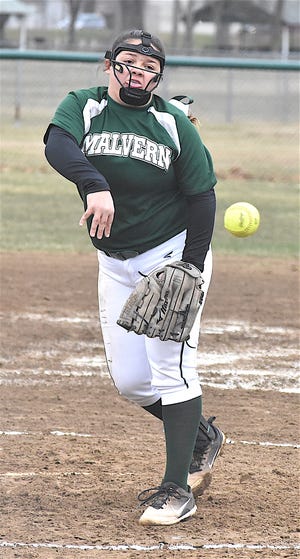 Malvern's Alana Spurrier earned three wins on the mound against Kidron and Sebring.