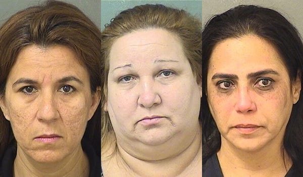 Annieliese de la Espinosa Gonzalez, Anabel Mena Otano, and Sinsurys Garcia Rodriguez are charged with fraudulently obtaining driver licenses. [Photos provided by the Palm Beach County Sheriff's Office]