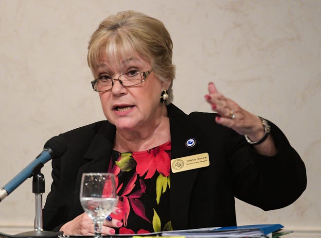 Sarasota County School board member Shirley Brown said a vote by the board not to participate in an expansion of the state's Guardian Program sent a clear message to the district's teachers. [Herald-Tribune staff photo / Dan Wagner]