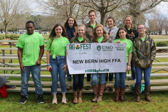 New Bern High School students are pictured at the AgFest recently held at UMO. [CONTRIBUTED PHOTO]