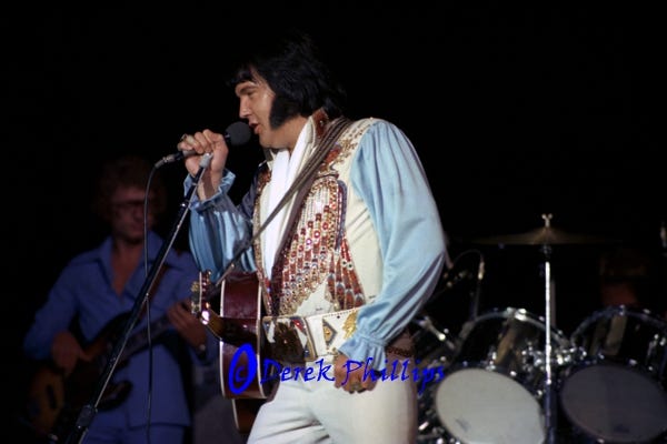 Elvis Presley performs Aug. 4, 1976, at the old Cumberland County Memorial Arena. The photograph was taken by Harold J. Newton, Piedmont, South Carolina, who died in 2009. [Contributed photo by Derek Phillips]