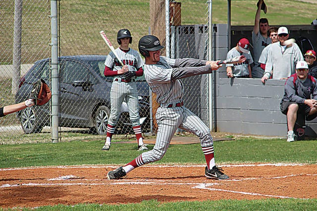 A Barnsdall hitter drives the ball during tournament play last Thursday. The Panthers defeated Oklahoma Union by a count of 14-6. Robert Smith/Journal-Capital