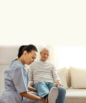 Evidence has been mounting that recuperating at home is a safe alternative to care facilities after a senior patient has a procedure. [BigStock]