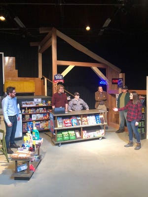 The cast of Last Gas prepares for this weekend's production.