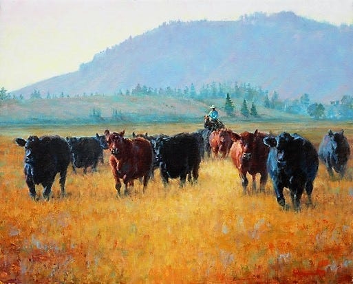 Jim Clements will serve as this year’s juror of the 45th Annual Prairie Art Exhibition. His paintings honor the spirit of the West, and his home and studio are located on the prairie in the Flint Hills region of Kansas. [Courtesy]