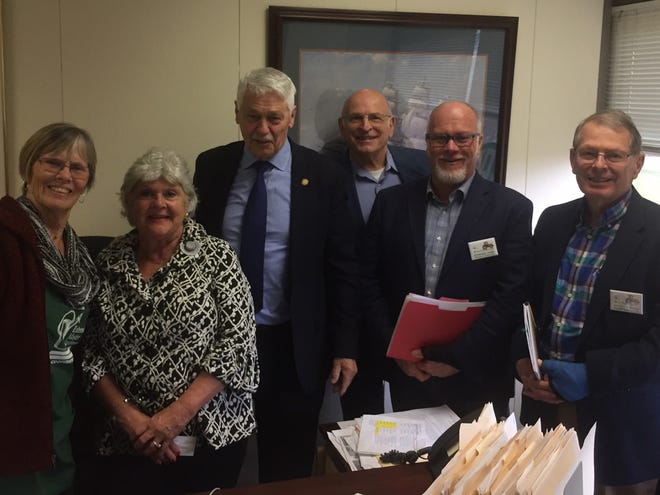 NC Ag Awareness day. Pictured from left, Mary McKernan, Sherrel Bunn, Senator Harper Peterson, John Ranalli, Lloyd Singleton, and Larry Sackett.​ [CONTRIBUTED PHOTO]