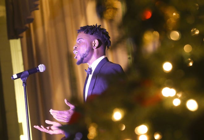Clifton Daniels sings a solo as The Stillman College Concert Choir presented its annual Christmas Concert in Birthright Alumni Hall. [Staff Photo/Gary Cosby Jr.]