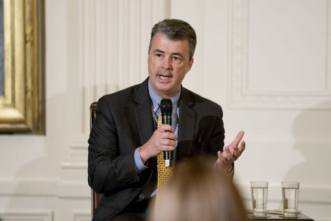 Alabama Attorney General Steve Marshall speaks at an event in Washington. (AP Photo/Andrew Harnik, File)