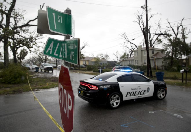 Police tape blocks off the intersection of Allen Avenue and East First Court on Friday. [JOSHUA BOUCHER/THE NEWS HERALD]