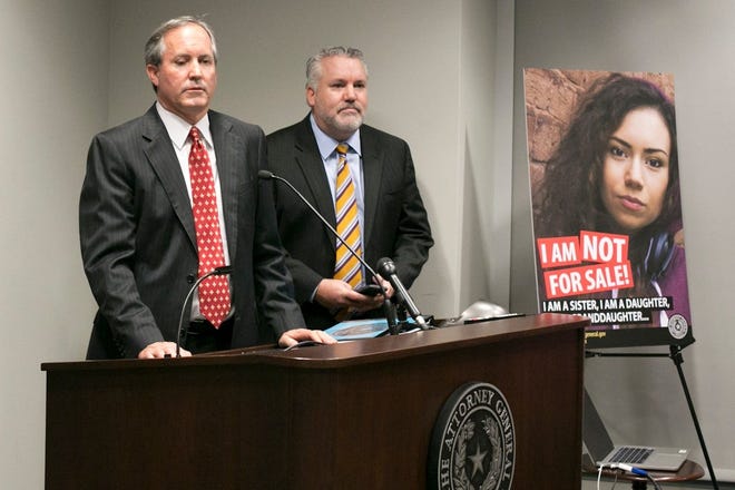 At a 2017 press conference, Texas Attorney General Ken Paxton called sex trafficking "one of the most heinous crimes facing our society." [MARJORIE KAMYS COTERA for THE TEXAS TRIBUNE/FILE]