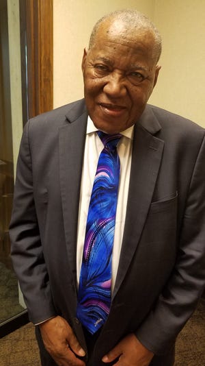 Joe Dudley Sr., founder of the largest black-owned company for African-American hair care and personal products, visited the Observer's offices on Thursday, April 11, 2019. [Myron B. Pitts/The Fayetteville Observer]