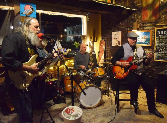 Big Jim Kohler, right, always has friends join him for live music sessions each Monday at the Brown Pelican and on Wednesdays at City Stage. These are among the many live music offerings around New Bern each week. [CHARLIE HALL / SUN JOURNAL]