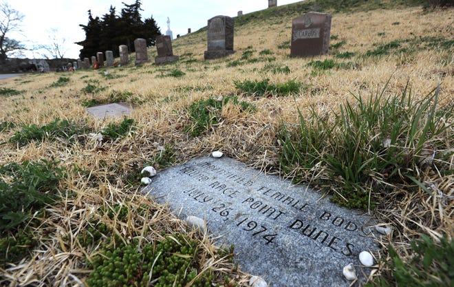 The remains of unidentified woman known as the "Lady of the Dunes" is buried in St. Peter's cemetery in Provincetown. [Merrily Cassidy photos/Cape Cod Times]